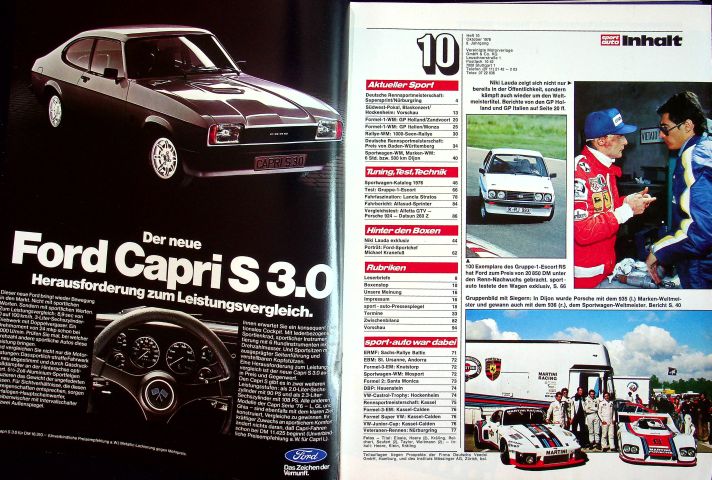 Inhaltsverzeichnis Sport Auto 10/1976