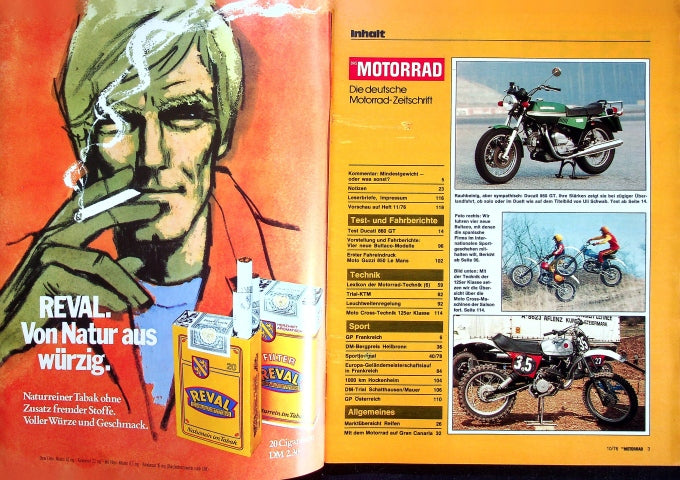 Inhaltsverzeichnis Motorrad 10/1976
