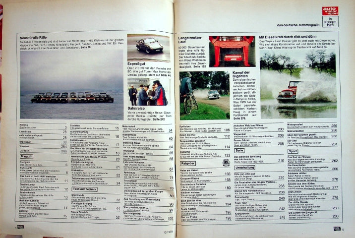Inhaltsverzeichnis Auto Motor und Sport 10/1979