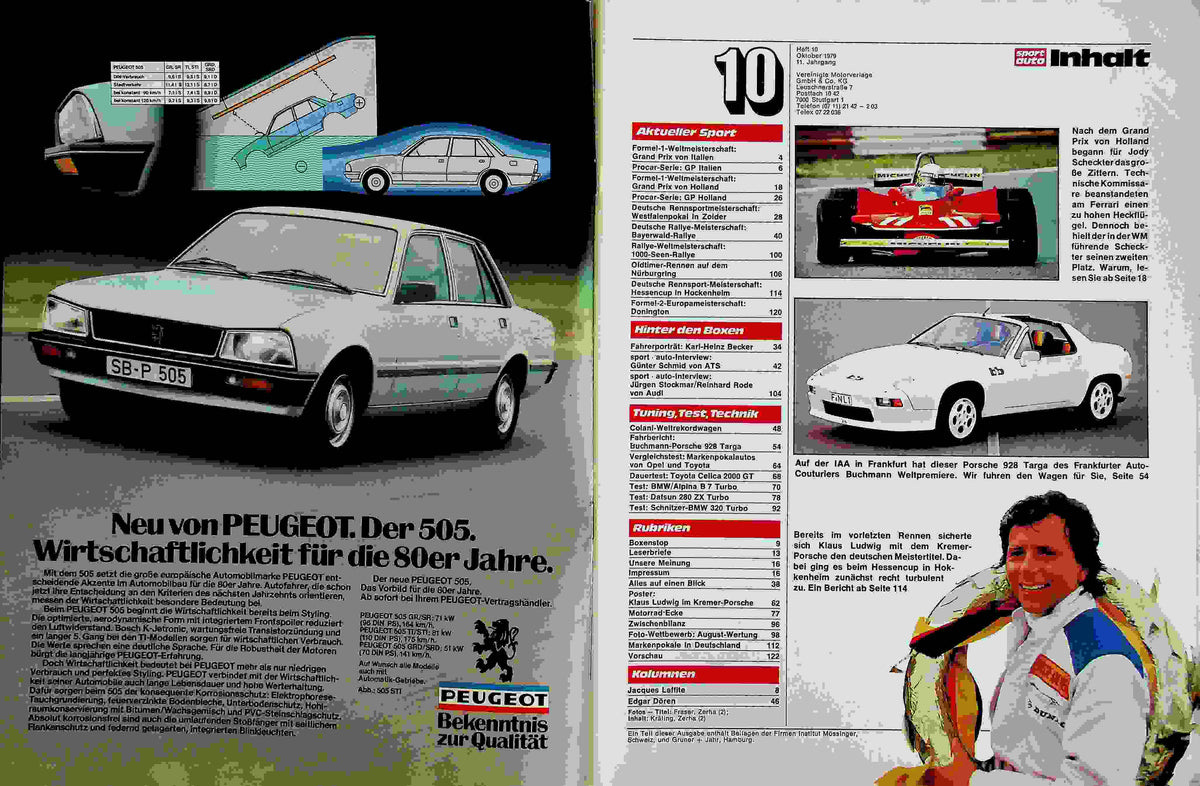 Inhaltsverzeichnis Sport Auto 10/1979