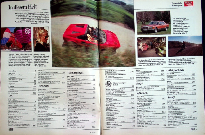 Inhaltsverzeichnis Auto Motor und Sport 10/1980