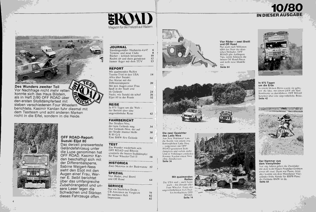 Inhaltsverzeichnis Offroad 10/1980