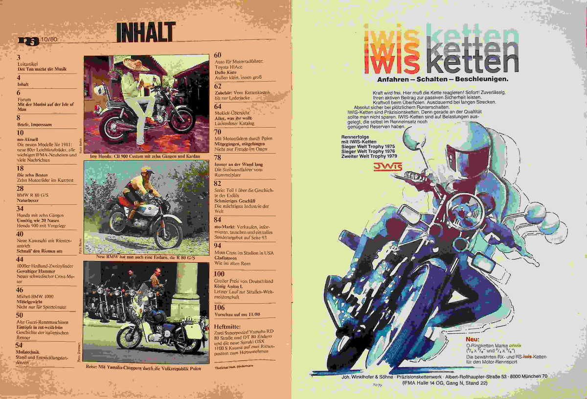 Inhaltsverzeichnis MO Magazin 10/1980