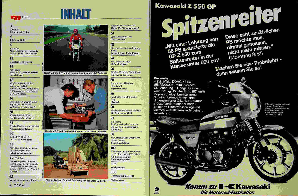 Inhaltsverzeichnis MO Magazin 10/1981