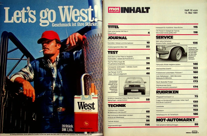 Inhaltsverzeichnis MOT 10/1981