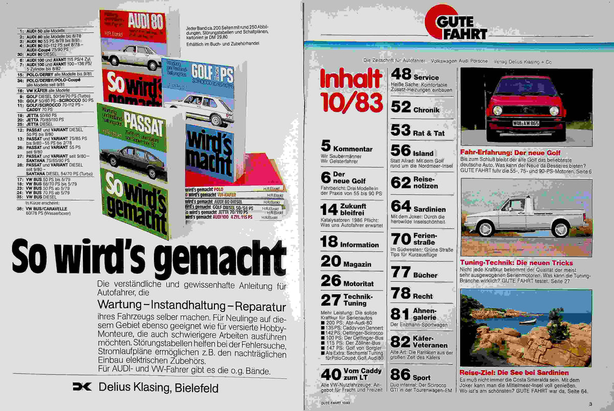 Inhaltsverzeichnis Gute Fahrt 10/1983
