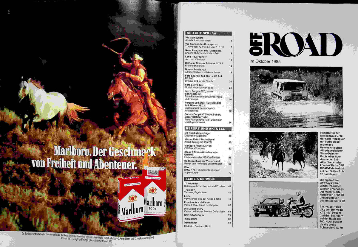 Inhaltsverzeichnis Offroad 10/1985