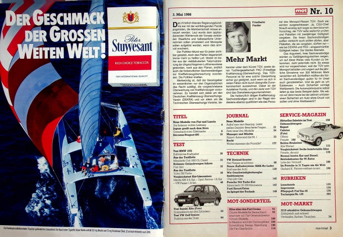 Inhaltsverzeichnis MOT 10/1986