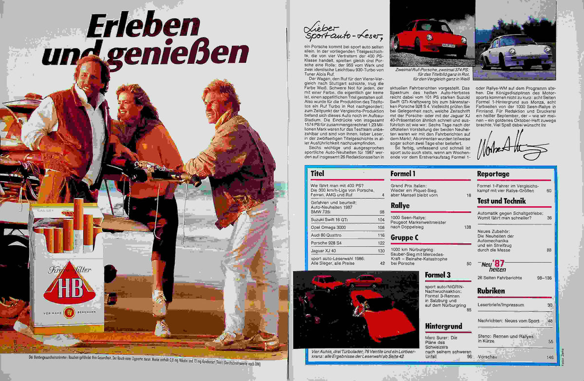 Inhaltsverzeichnis Sport Auto 10/1986