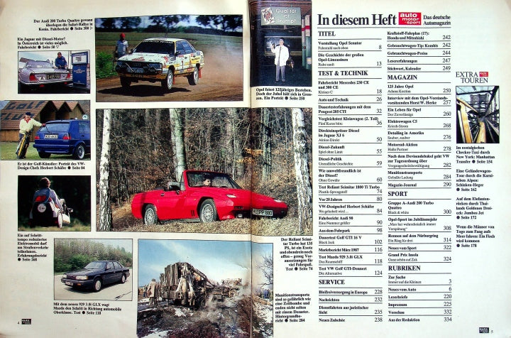 Inhaltsverzeichnis Auto Motor und Sport 10/1987