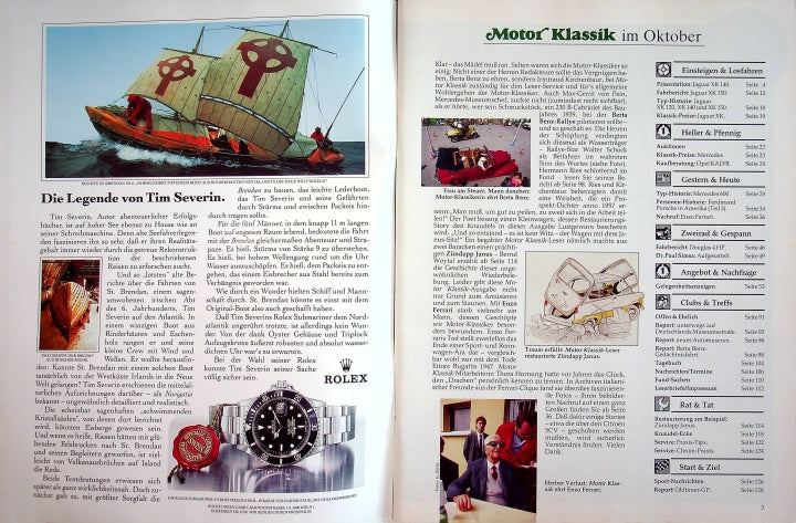 Inhaltsverzeichnis Motor Klassik 10/1988