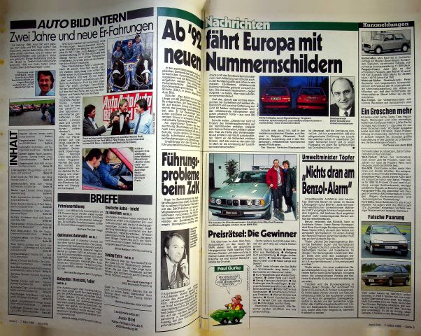 Inhaltsverzeichnis Auto Bild 10/1988