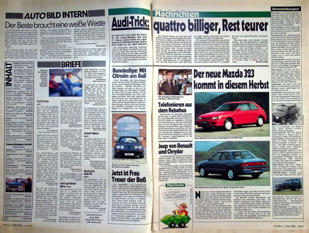 Inhaltsverzeichnis Auto Bild 10/1989