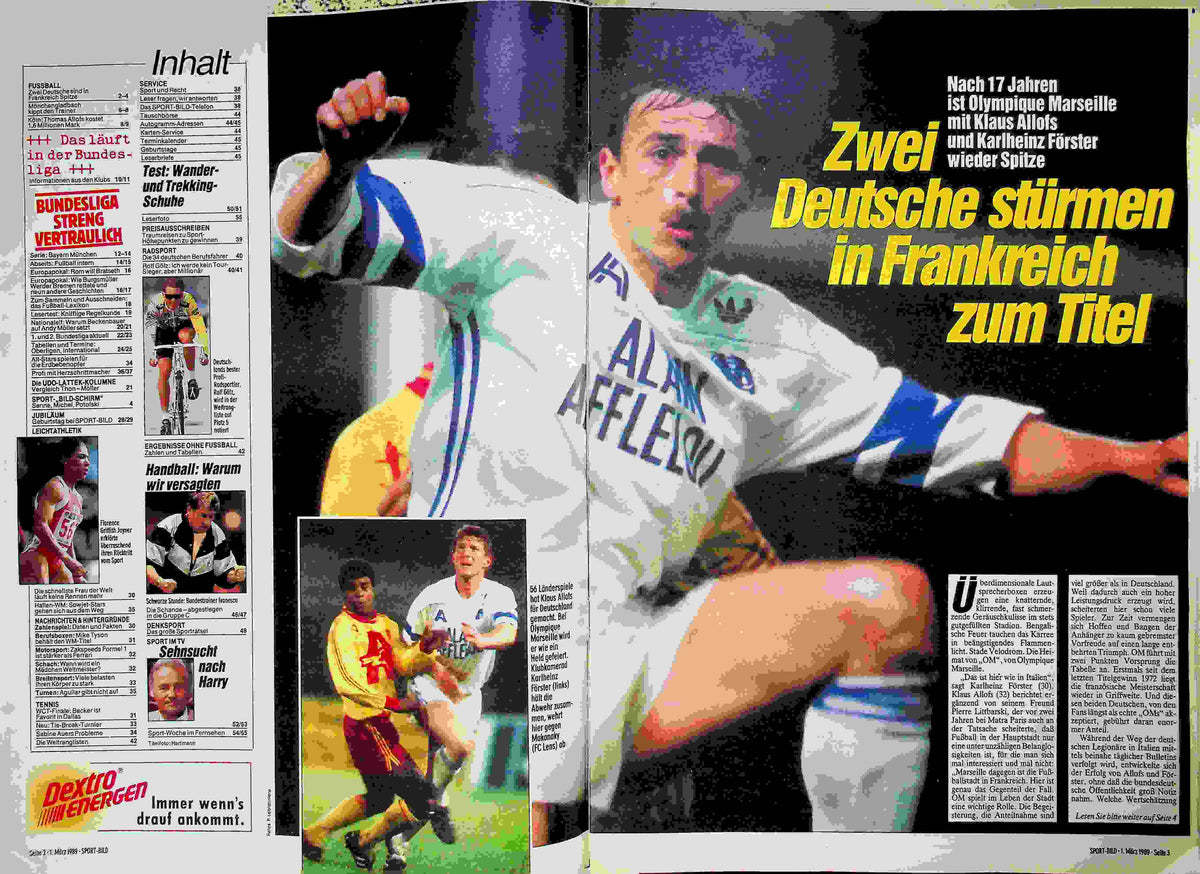 Inhaltsverzeichnis Sport Bild 10/1989