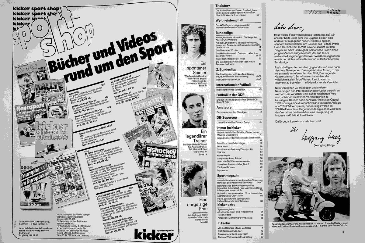Inhaltsverzeichnis Kicker 10/1990