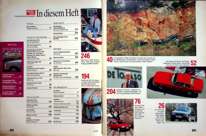 Inhaltsverzeichnis Auto Motor und Sport 10/1991