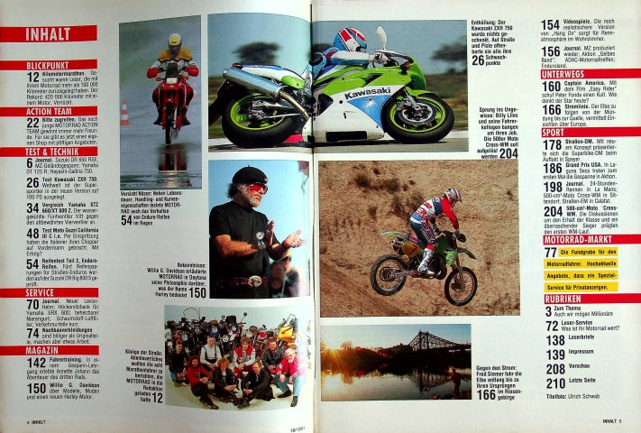 Inhaltsverzeichnis Motorrad 10/1991