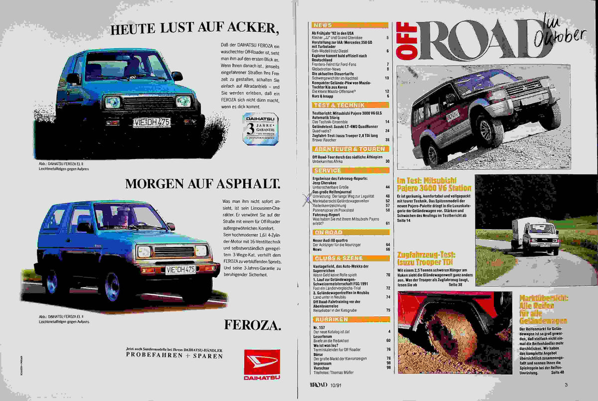 Inhaltsverzeichnis Offroad 10/1991