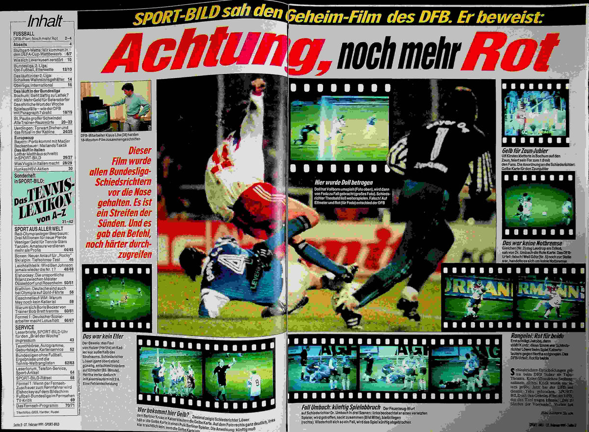 Inhaltsverzeichnis Sport Bild 10/1991
