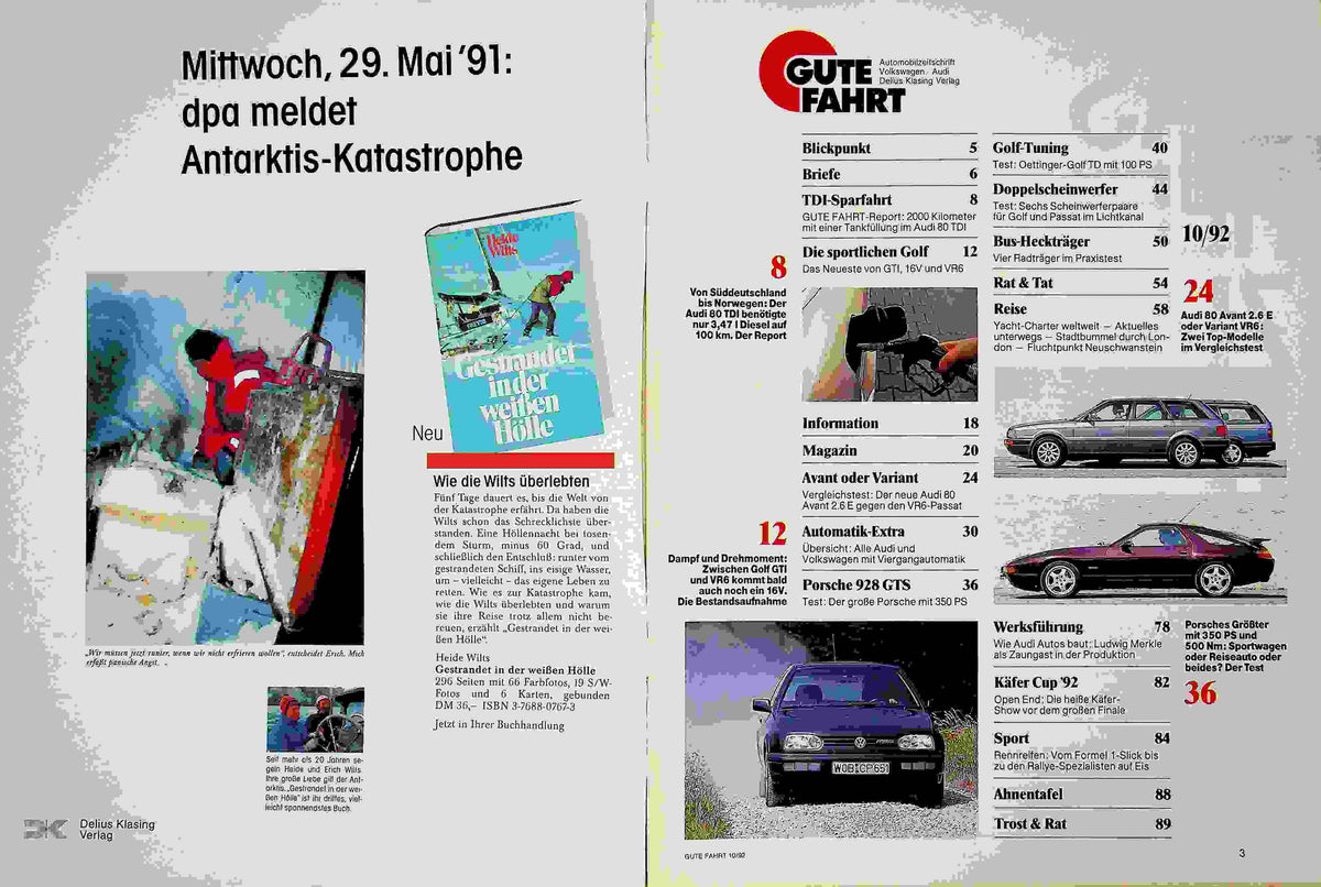 Inhaltsverzeichnis Gute Fahrt 10/1992