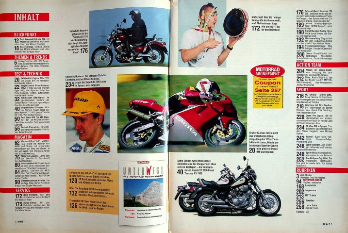 Inhaltsverzeichnis Motorrad 10/1994