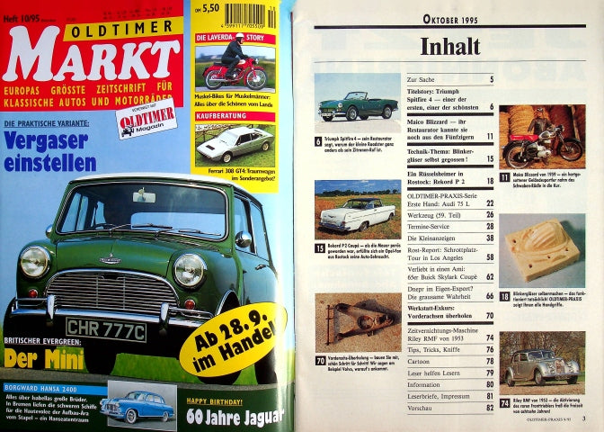 Inhaltsverzeichnis Oldtimer Praxis 10/1995