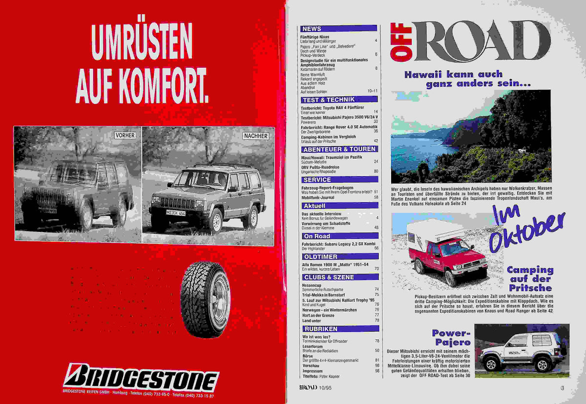 Inhaltsverzeichnis Offroad 10/1995