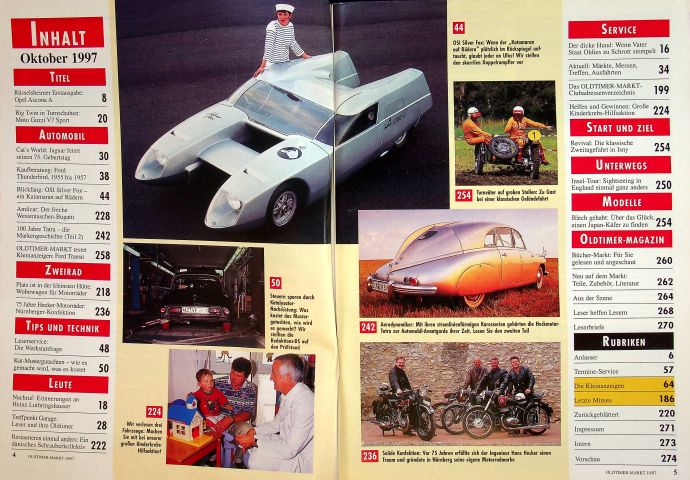 Inhaltsverzeichnis Oldtimer Markt 10/1997