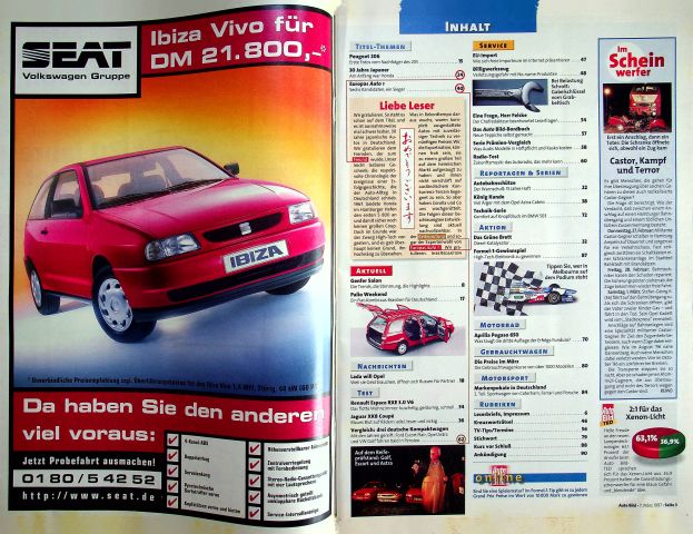 Inhaltsverzeichnis Auto Bild 10/1997