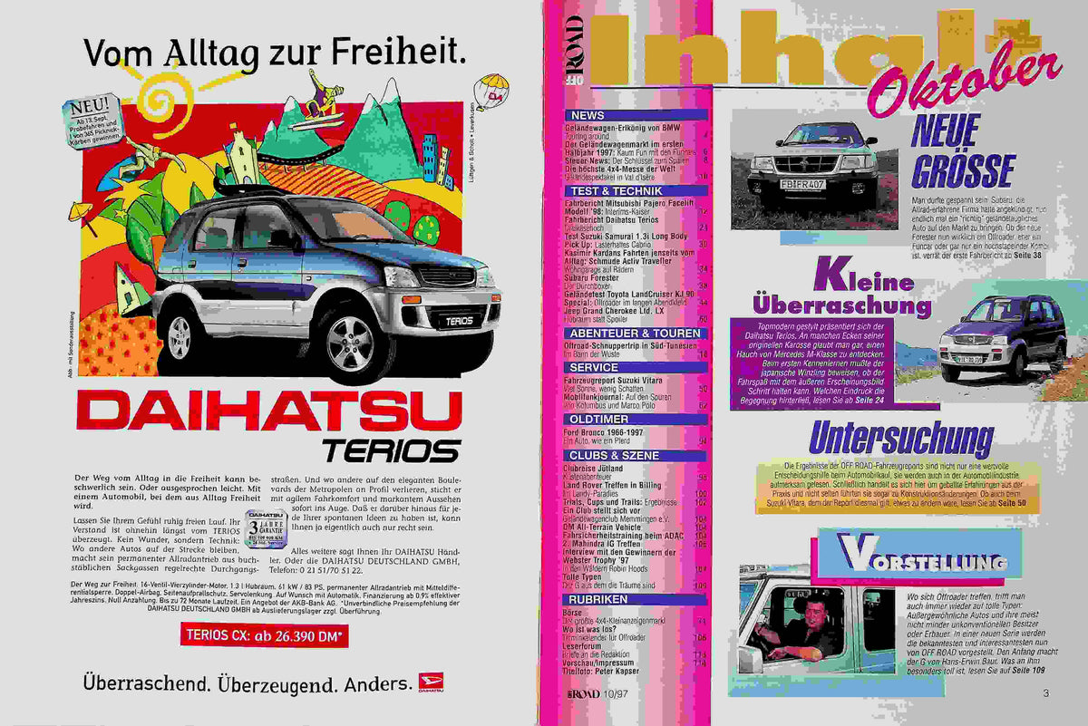 Inhaltsverzeichnis Offroad 10/1997