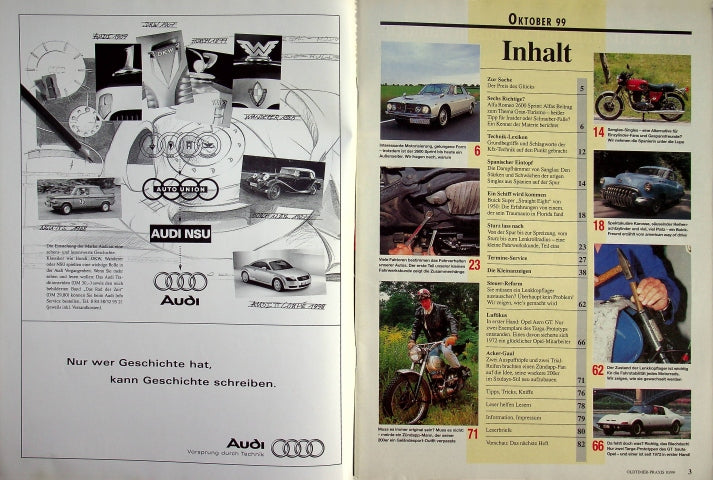 Inhaltsverzeichnis Oldtimer Praxis 10/1999