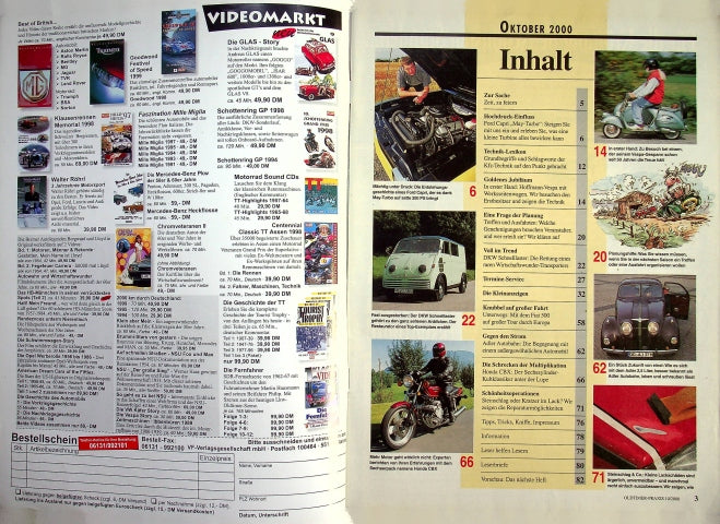 Inhaltsverzeichnis Oldtimer Praxis 10/2000