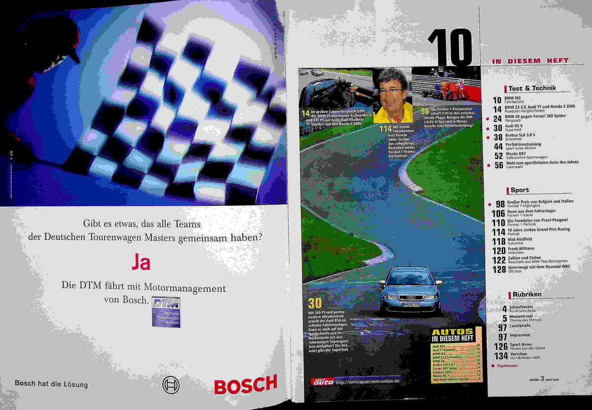 Inhaltsverzeichnis Sport Auto 10/2000