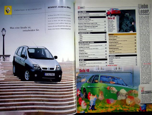 Inhaltsverzeichnis Auto Bild 10/2001