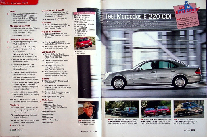 Inhaltsverzeichnis Auto Motor und Sport 10/2002