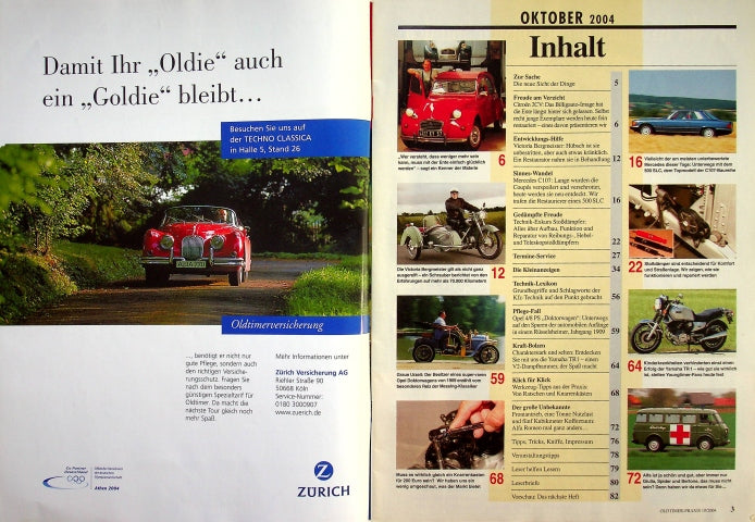 Inhaltsverzeichnis Oldtimer Praxis 10/2004
