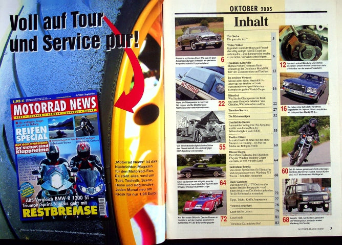 Inhaltsverzeichnis Oldtimer Praxis 10/2005