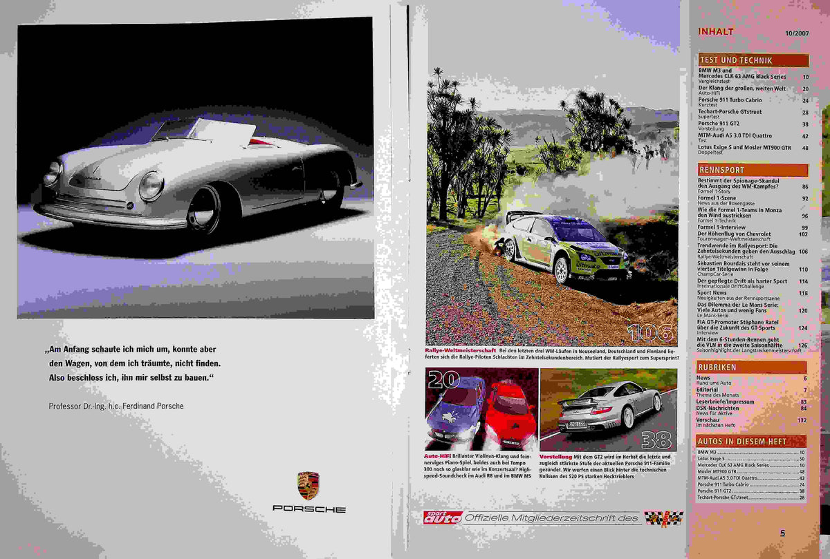 Inhaltsverzeichnis Sport Auto 10/2007