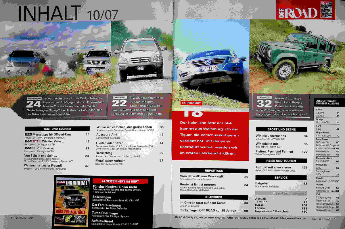 Inhaltsverzeichnis Offroad 10/2007