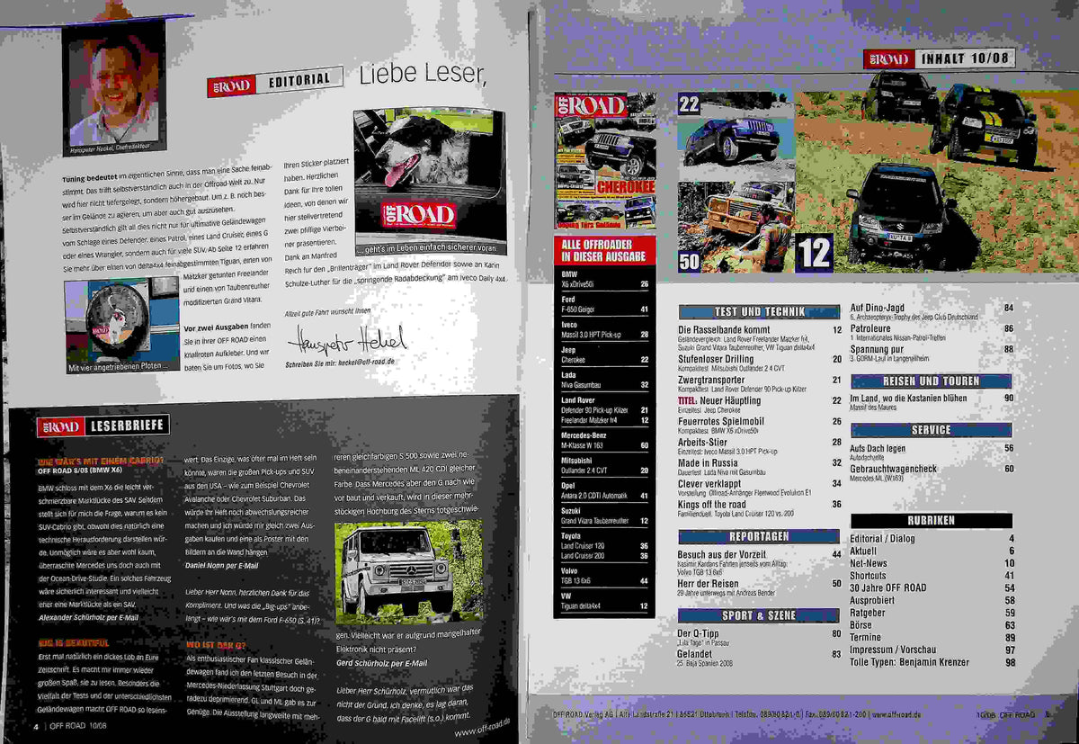 Inhaltsverzeichnis Offroad 10/2008
