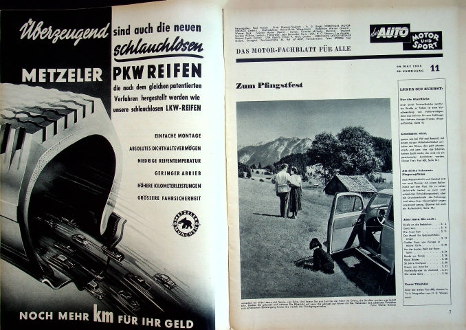 Inhaltsverzeichnis Auto Motor und Sport 11/1955