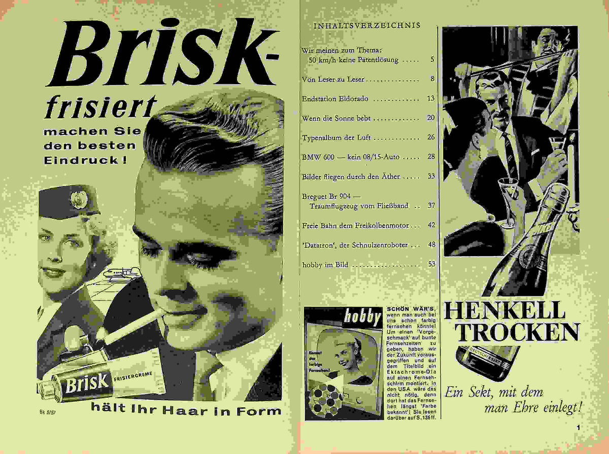 Inhaltsverzeichnis Hobby 11/1957