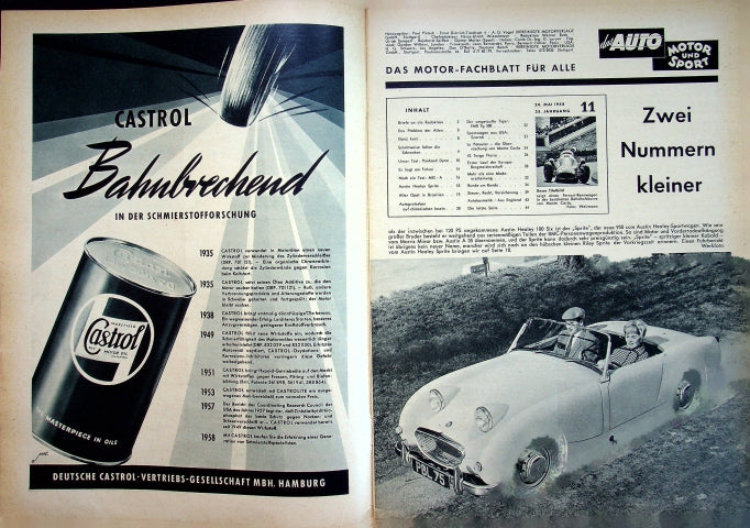 Inhaltsverzeichnis Auto Motor und Sport 11/1958