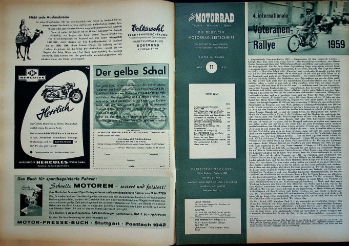 Inhaltsverzeichnis Motorrad 11/1959