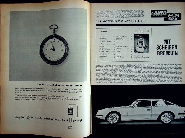 Inhaltsverzeichnis Auto Motor und Sport 11/1962