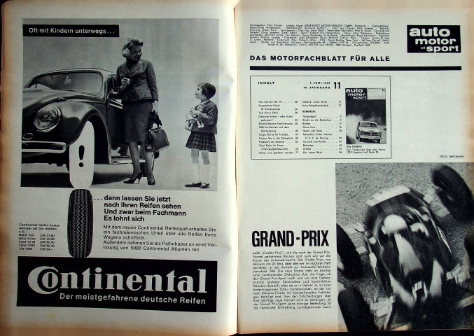 Inhaltsverzeichnis Auto Motor und Sport 11/1963