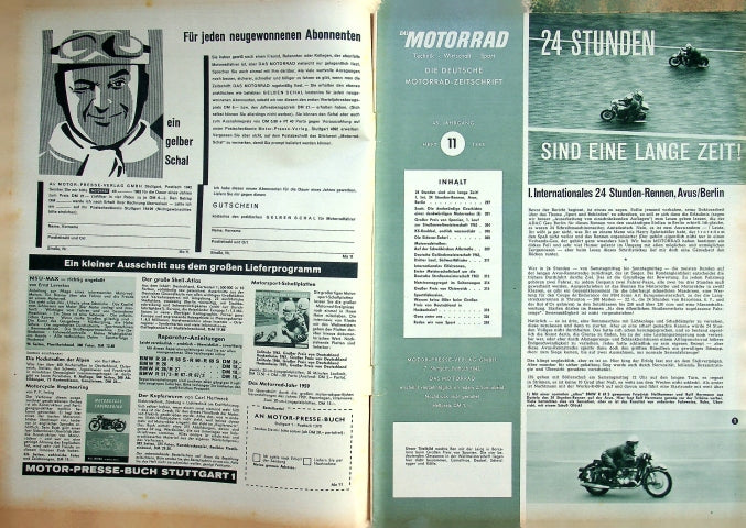 Inhaltsverzeichnis Motorrad 11/1963