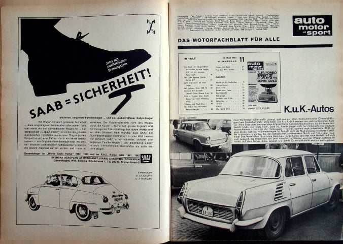 Inhaltsverzeichnis Auto Motor und Sport 11/1964