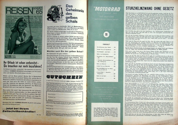 Inhaltsverzeichnis Motorrad 11/1965