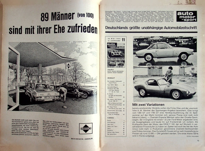 Inhaltsverzeichnis Auto Motor und Sport 11/1966